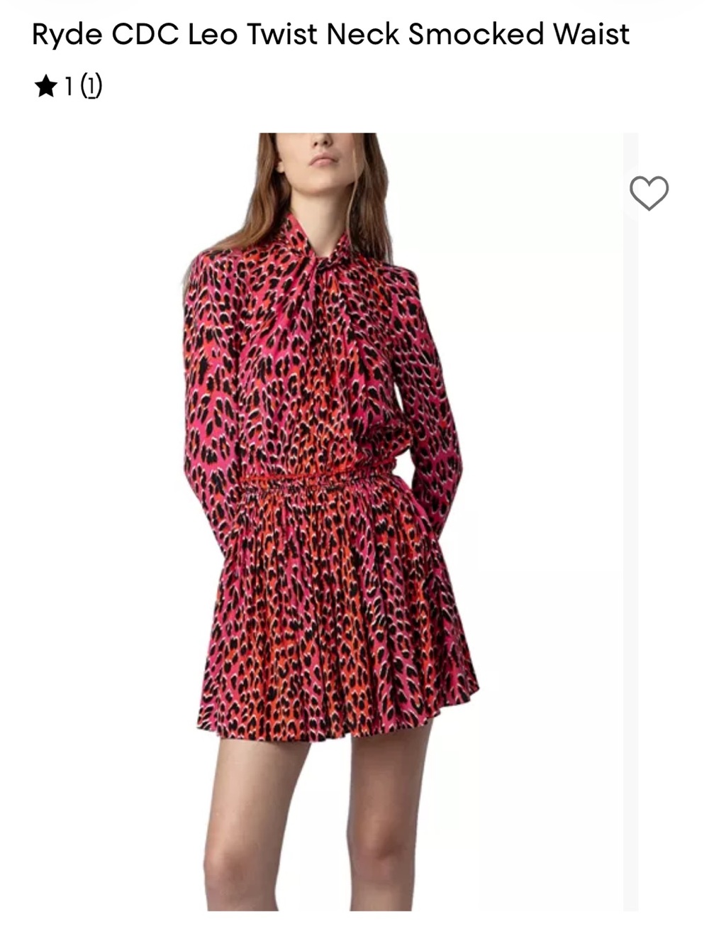 Zadig & Voltaire Red and Black Leopard Print Mini Dress